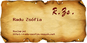 Radu Zsófia névjegykártya
